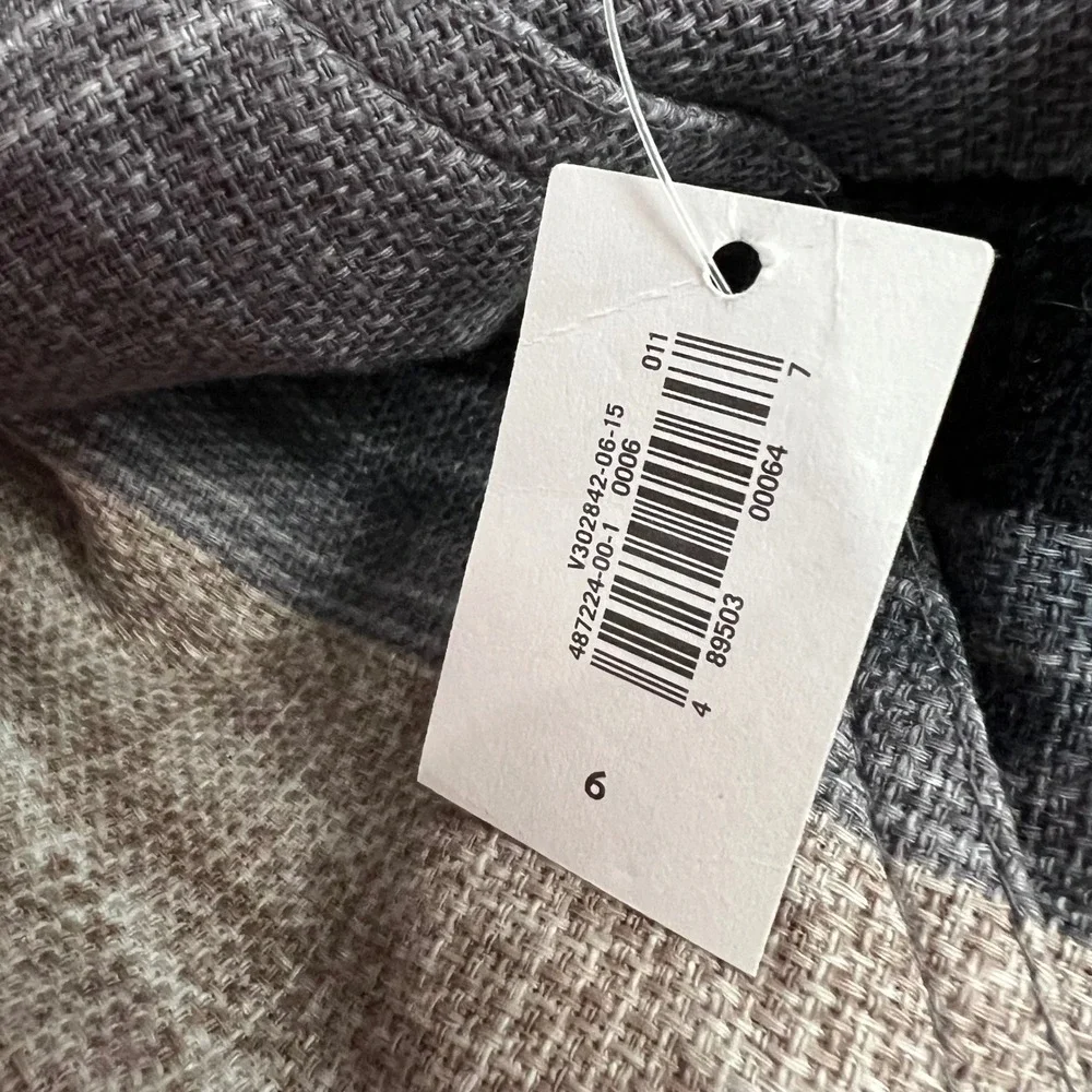 Old Navy Striped Basketweave Mini‎ Skirt Gray Beige Black Multicolor Women's  6